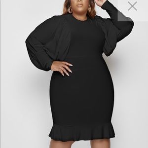 NEW‼️Plus Puff Sleeve Ruffle Dress